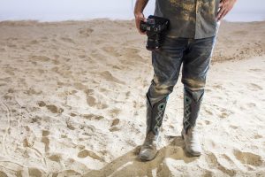 Jeremy wears his snake boots to the Stockyards photo shoot